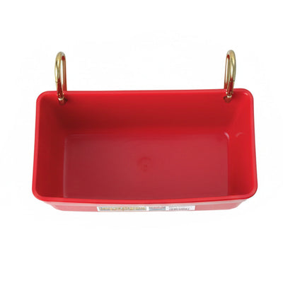 Little Giant 4.5 Quart Heavy Duty Feed Trough Bucket Fence Feeder, Red (2 Pack) - VMInnovations