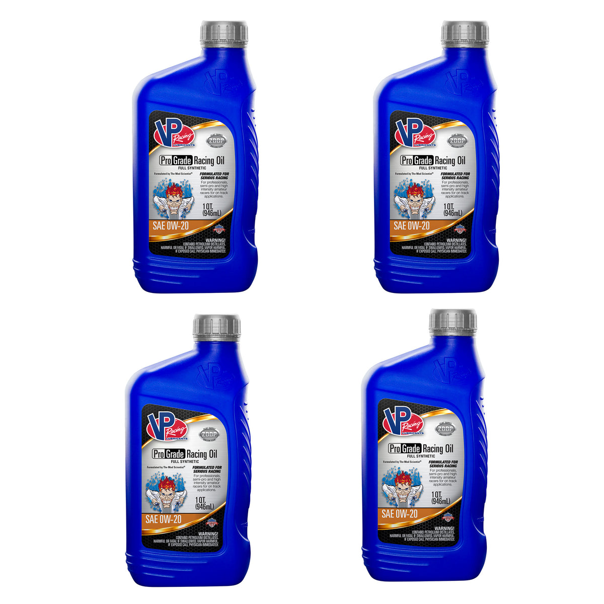 VP Racing Fuels Full Synthetic Pro Grade Racing Oil, Quart SAE 0W-20 (4 Pack)
