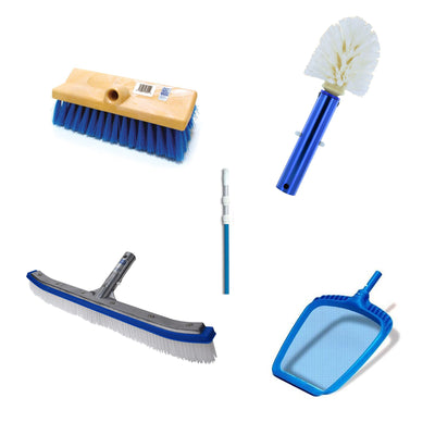 Blue Devil 18 Inch Brush, 360 Brush, Deck N Acid Brush, HydroTools Pole and Net - VMInnovations