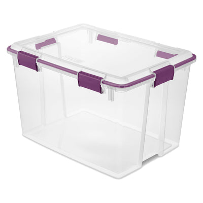 Sterilite 80 Quart Gasket Box Storage Bin with Lid & Latches, Clear (8 Pack)
