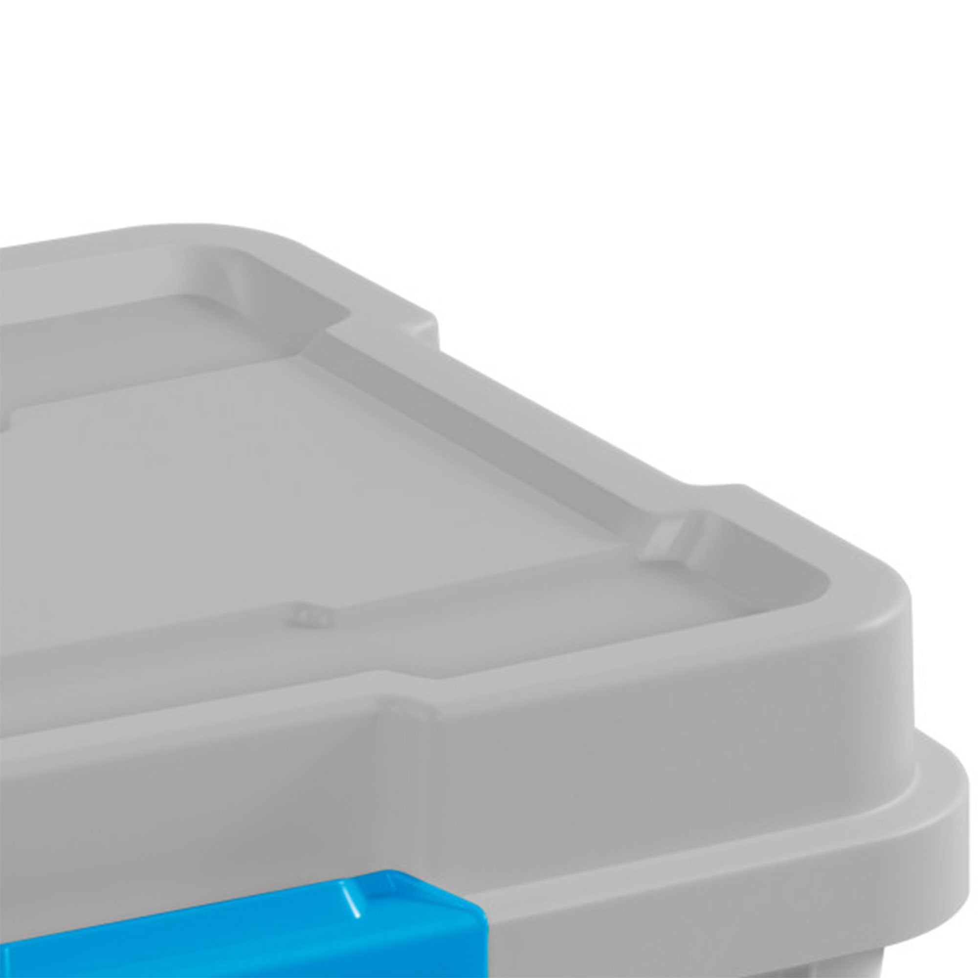 Sterilite 20 Gallon Plastic Storage Container Box Cement Gray/Blue (8 Pack) - VMInnovations