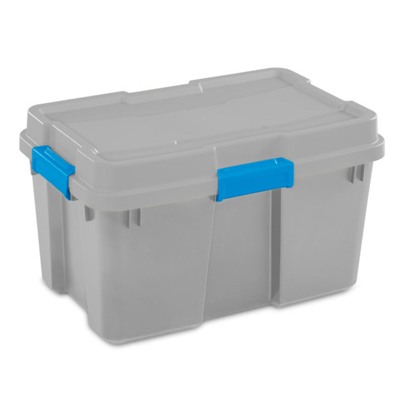 Sterilite 30 Gal Gasket Tote Heavy Duty Stackable Storage Bin with Lid, 9 Pack