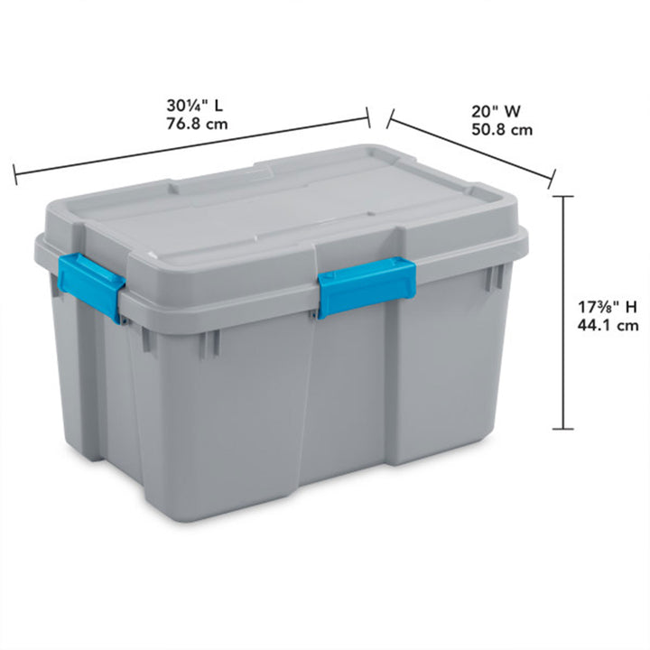 Sterilite 30 Gal Gasket Tote Heavy Duty Stackable Storage Bin with Lid, 3 Pack - VMInnovations