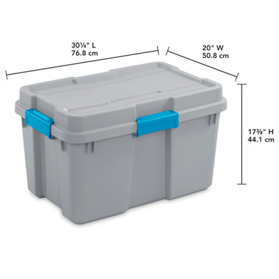 Sterilite 30 Gal Gasket Tote, Heavy Duty Stackable Storage Bin with Latching Lid - VMInnovations