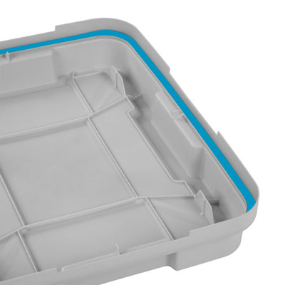 Sterilite 30 Gal Gasket Tote Heavy Duty Stackable Storage Bin with Lid, 9 Pack