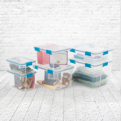 Sterilite 7.5 Quart Clear Plastic Home Storage Box with Latching Lids, (24 Pack)
