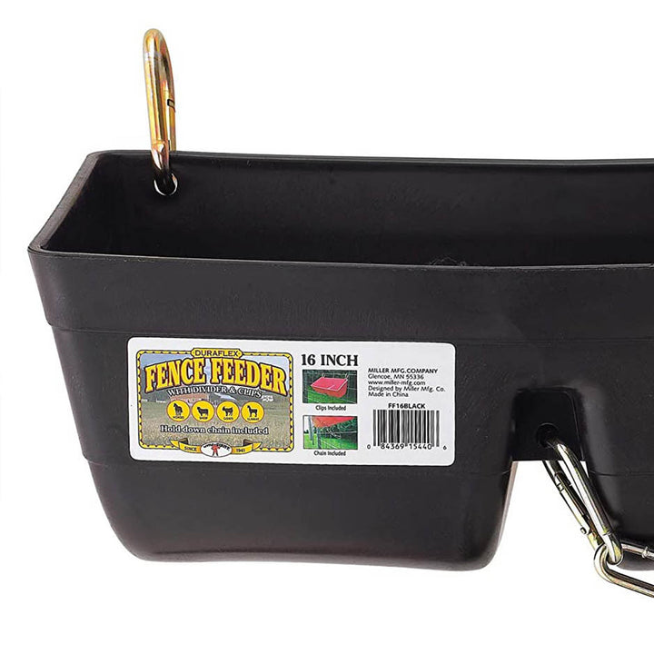 Little Giant 9 Quart Heavy Duty Feed Trough Bucket Fence Feeder, Black (2 Pack)