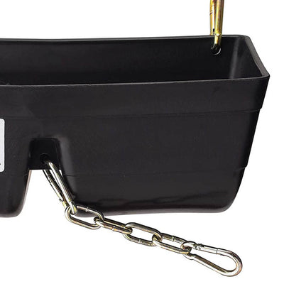 Little Giant 9 Quart Heavy Duty Feed Trough Bucket Fence Feeder, Black (2 Pack) - VMInnovations