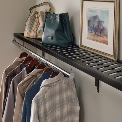ClosetMaid 48 X 16 Inch Wood Shelf with Steel Finish, Espresso (Open Box)