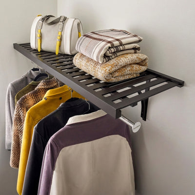 ClosetMaid 48 X 16 Inch Wood Shelf with Steel Finish, Espresso (Open Box)