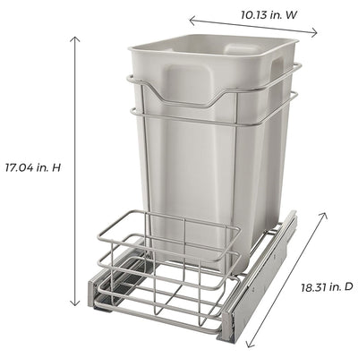 ClosetMaid Premium 24 Quart Cabinet Pull Out Trash Bin, Platinum (Open Box) - VMInnovations