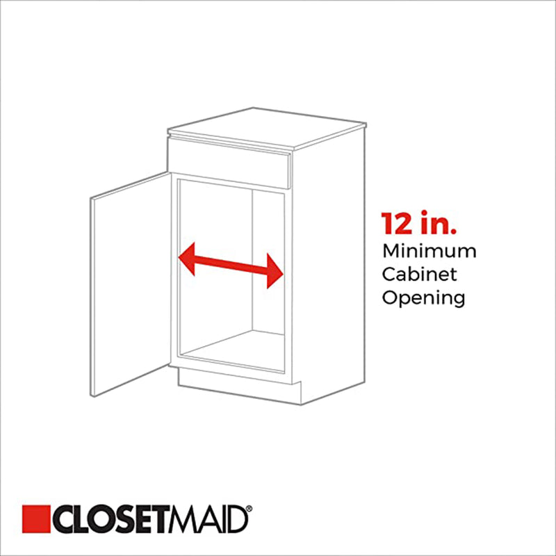 ClosetMaid Premium 24 Quart Cabinet Sliding Pull Out Trash Bin, Platinum (Used)