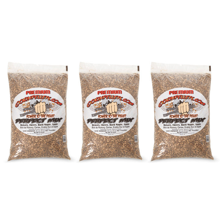 CookinPellets 40 Lb Mix Hickory, Cherry, Maple, and Apple Wood Pellets (3 Pack) - VMInnovations