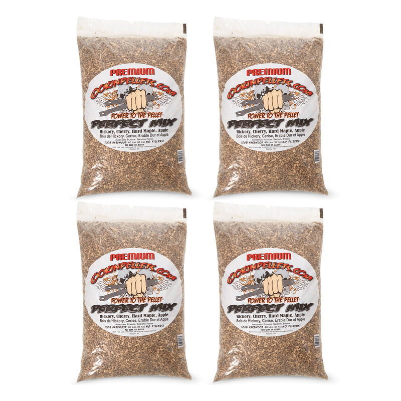 CookinPellets 40 Lb Perfect Mix Hickory,Cherry,Maple,Apple Wood Pellets (4 Pack) - VMInnovations
