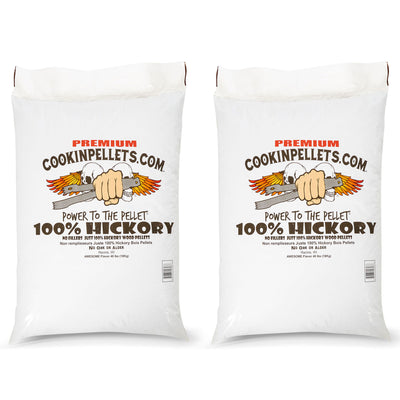 CookinPellets 40 lb Premium Hickory Hardwood Grill Smoker Wood Pellets (2 Pack)