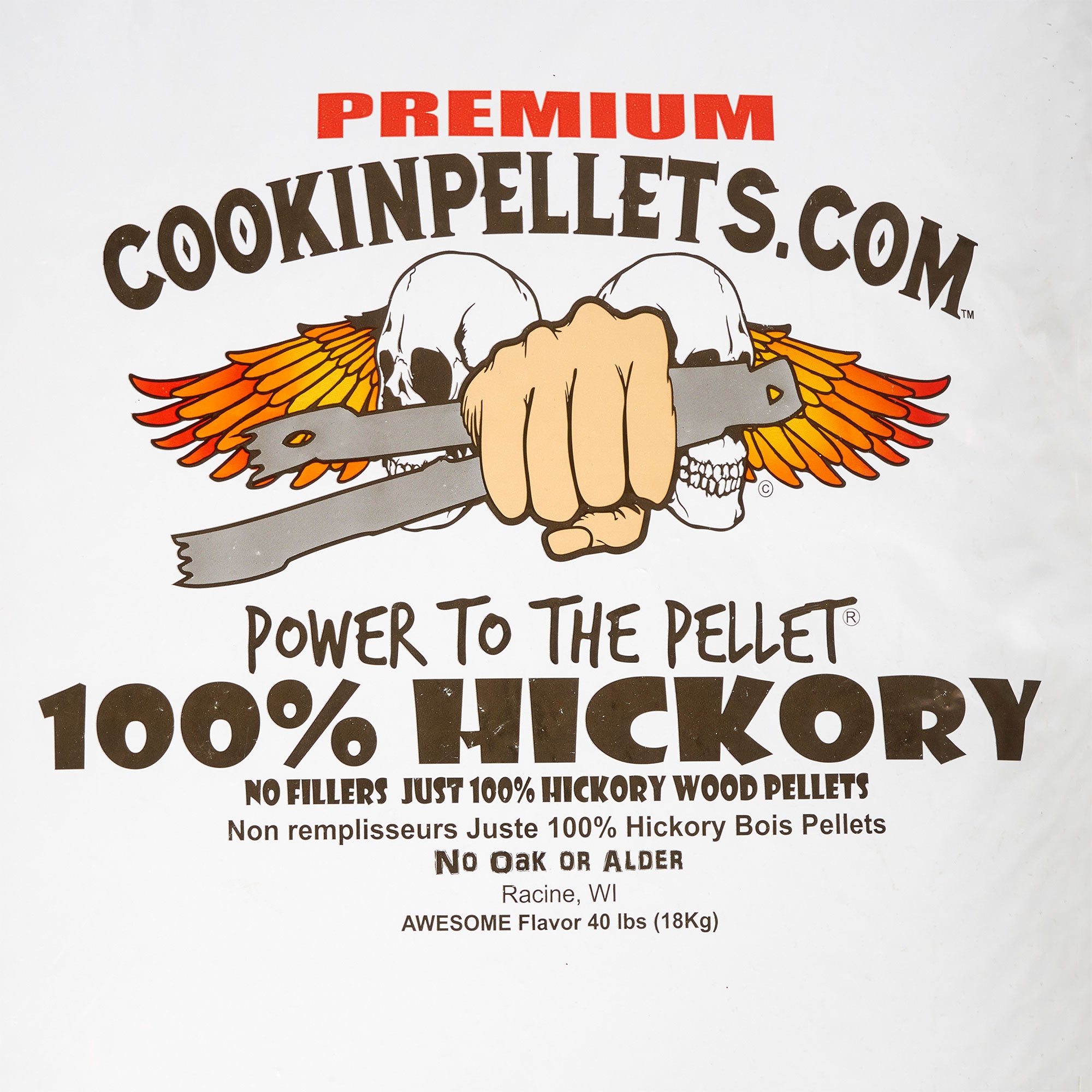 CookinPellets 40 lb Premium Hickory Hardwood Grill Smoker Wood Pellets (2 Pack) - VMInnovations
