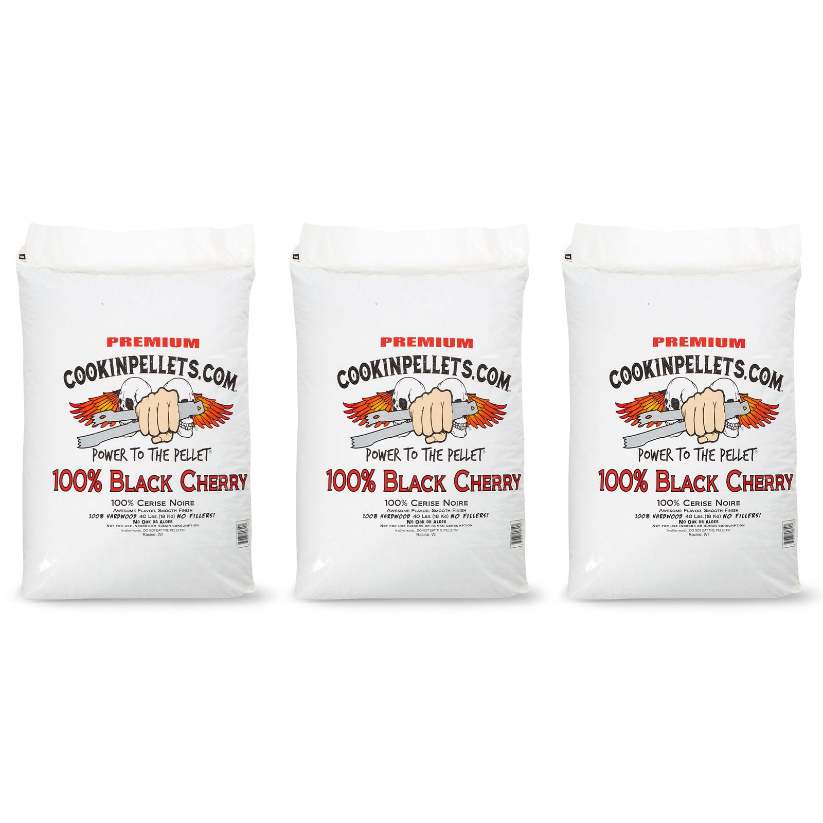 CookinPellets 40 Pound Black Cherry Grill Smoker Hardwood Wood Pellets (3 Pack) - VMInnovations