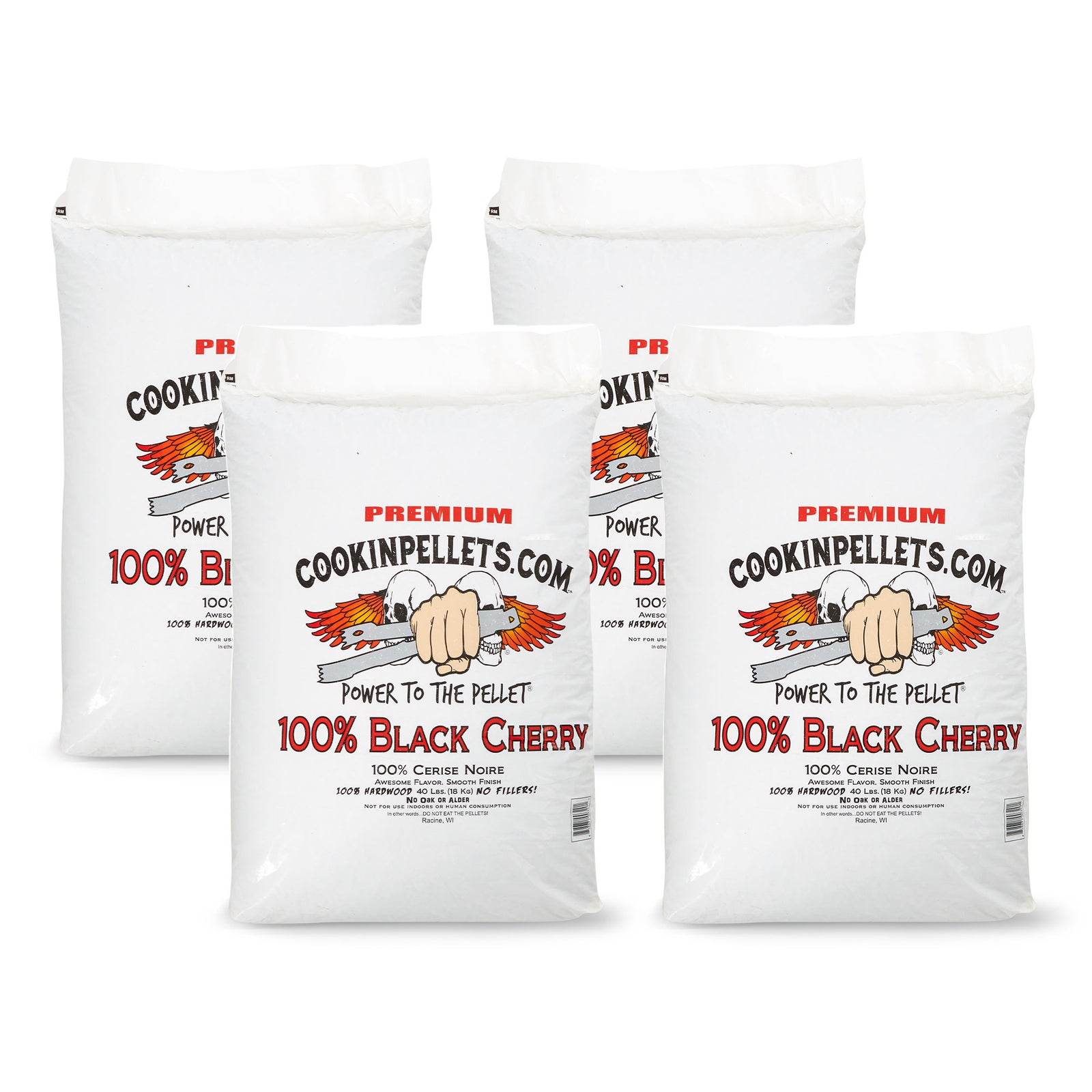 CookinPellets Black Cherry Smoker Hardwood Wood Pellets, 40 Pound Bag (4 Pack) - VMInnovations