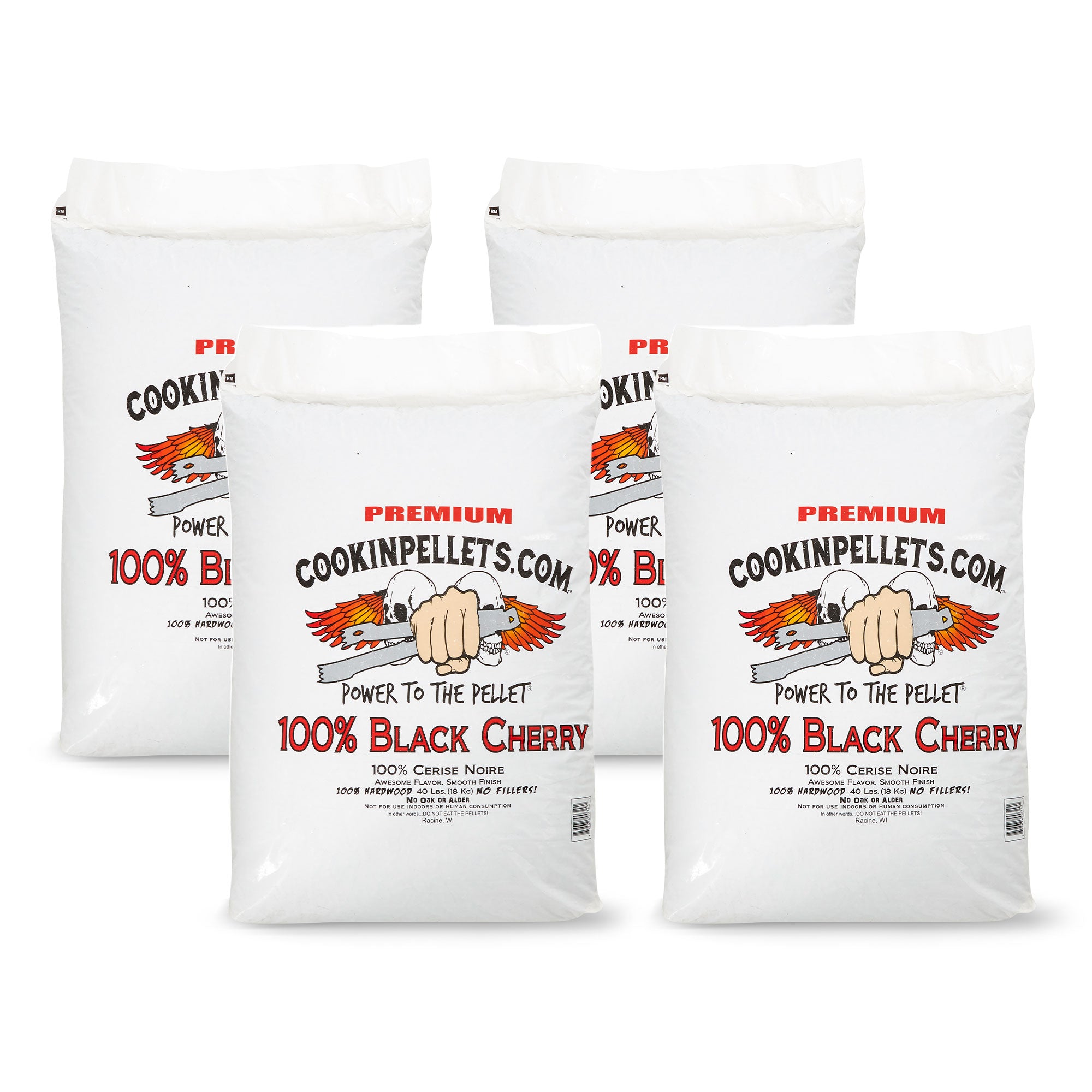 CookinPellets Black Cherry Smoker Hardwood Wood Pellets, 40 Pound Bag (4 Pack) - VMInnovations