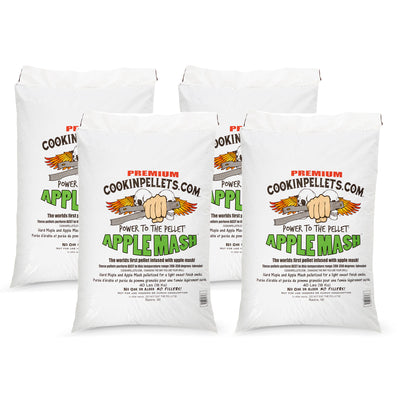 CookinPellets Apple Mash Hard Maple Smoker Wood Pellets, 40 Pound Bag (4 Pack)