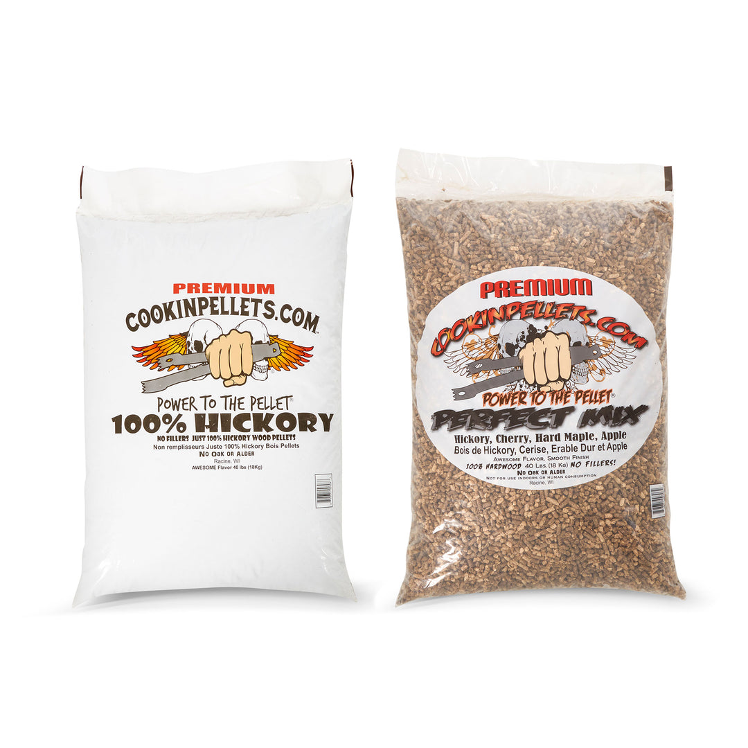 CookinPellets Perfect Mix Wood Pellets & Premium Hickory Pellets, (2) 40 Lb Bags