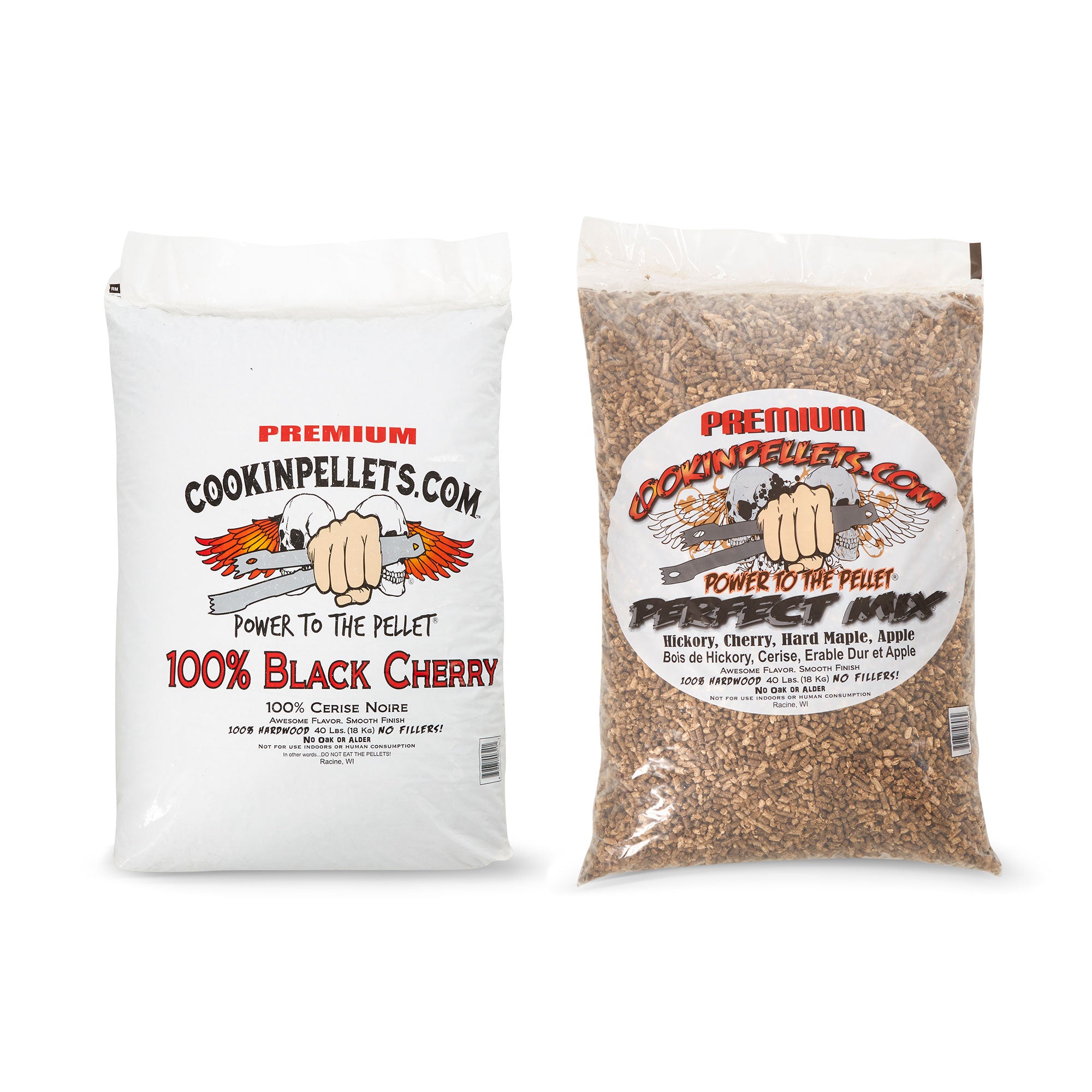 CookinPellets Black Cherry Hardwood Pellets and Perfect Mix Pellets, 40 Lb Bags - VMInnovations