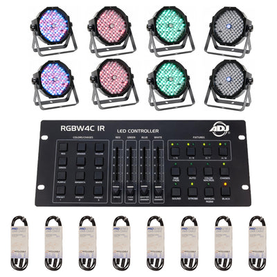 ADJ Can Wash Effect Light (8 Pack) & Lighting Controller & DMX Cable (8 Pack) - VMInnovations