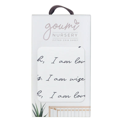 Goumikids Organic Bamboo Cotton Standard Fitted Baby Crib Sheet, You Are Loved - VMInnovations