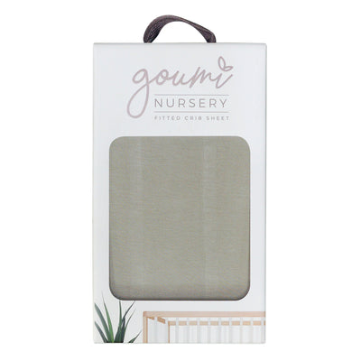 Goumikids Soft Bamboo Cotton Fitted Baby Crib Sheet, Over The Rainbow and Moss - VMInnovations