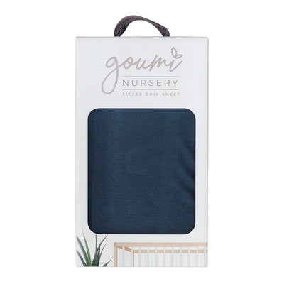 Goumikids Soft Organic Bamboo Cotton Standard Fitted Baby Crib Sheet, Midnight - VMInnovations