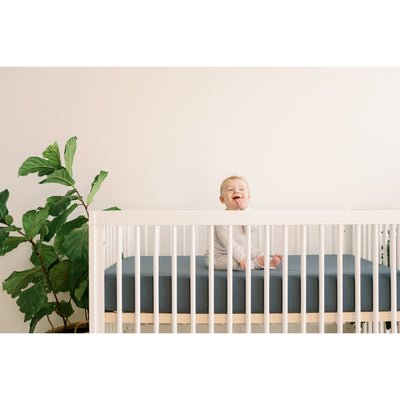 Goumikids Soft Organic Bamboo Cotton Standard Fitted Baby Crib Sheet, Midnight - VMInnovations