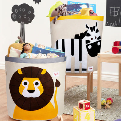 3 Sprouts Kids' Canvas Storage Bin, Zebra & 3 Sprouts Canvas Storage Bin, Sloth