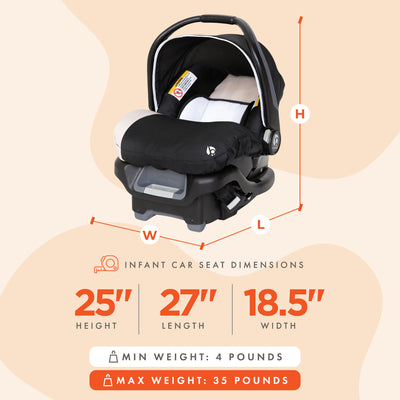 Baby Trend Ally 35 Newborn Baby Infant Car Seat Travel System with Cover, Khaki (Refurbished)