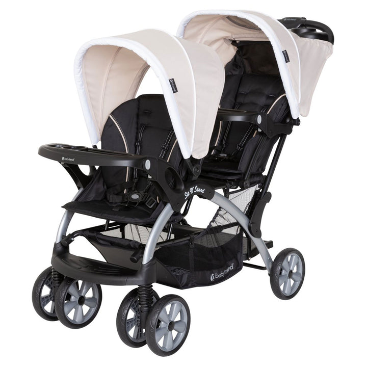 Baby Trend Sit N Stand Travel Baby Double Stroller, Modern Khaki (Open Box) - VMInnovations