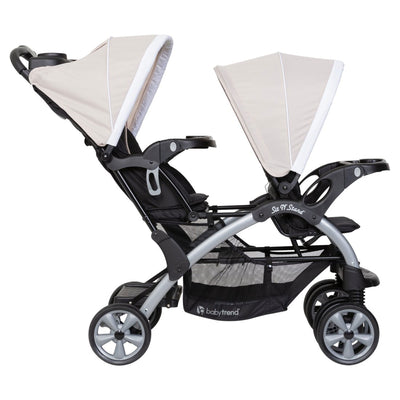 Baby Trend Sit N Stand Travel Compact Toddler Baby Double Stroller, Modern Khaki (For Parts)