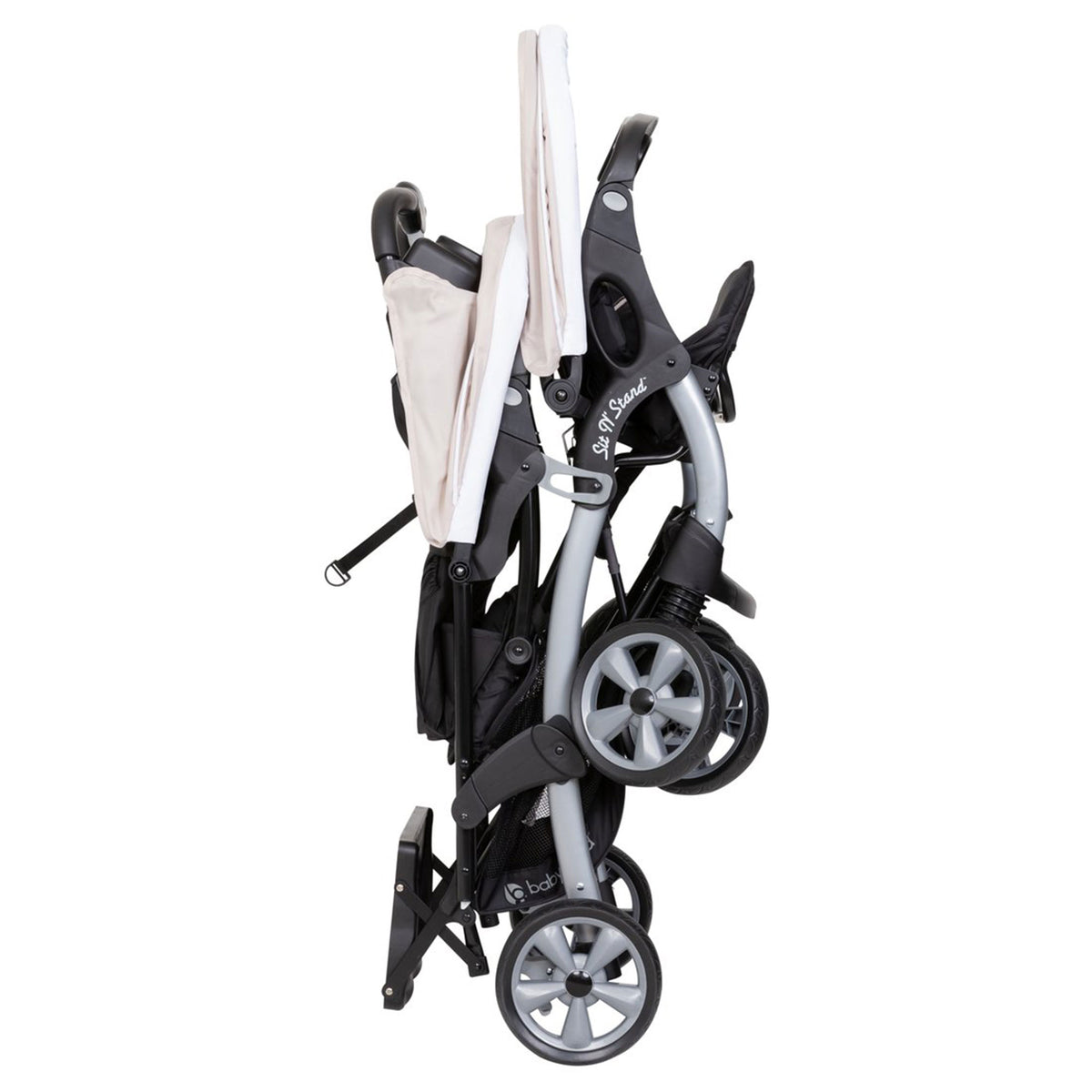 Sit N Stand Travel Compact Toddler Baby Double Stroller, Modern Khaki (Used)
