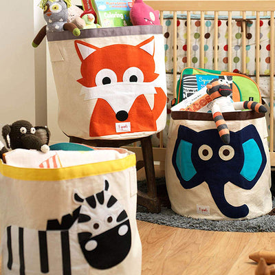 3 Sprouts Canvas Kids Storage Bin, Fox & 3 Sprouts Canvas Storage Bin, Raccoon