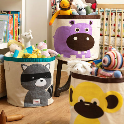 3 Sprouts Canvas Kids Storage Bin, Fox & 3 Sprouts Canvas Storage Bin, Raccoon