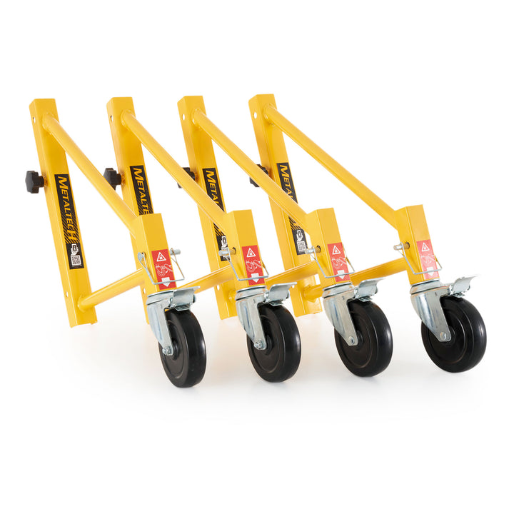 MetalTech Set of 14-Inch Baker Style Scaffolding Outriggers with Casters, 4 Pack