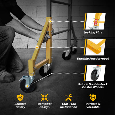 MetalTech Set 14in Scaffolding Outriggers w/ Casters, 4 Pack (Open Box) - VMInnovations
