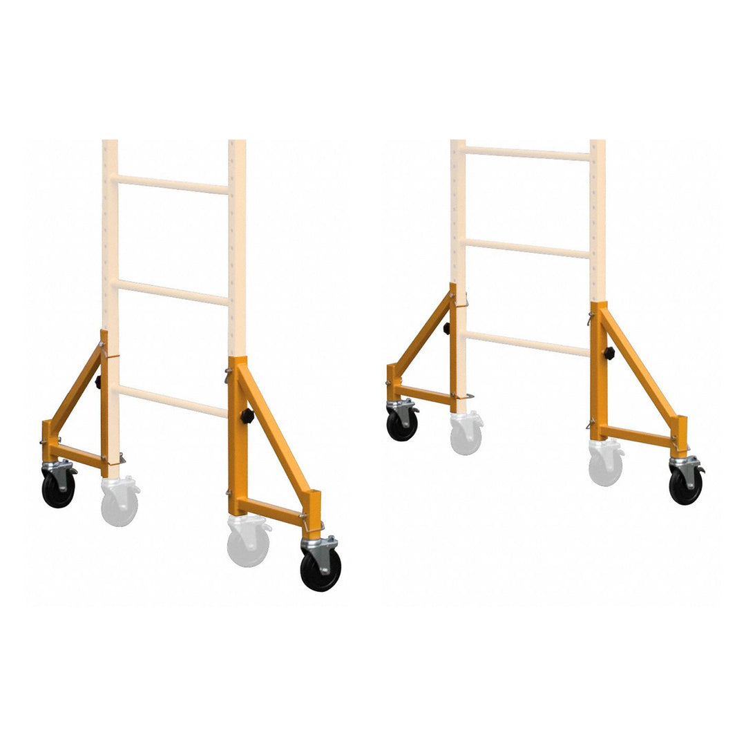 MetalTech 14-Inch Baker Style Scaffolding Outriggers with Casters, 4 Pack (Used)