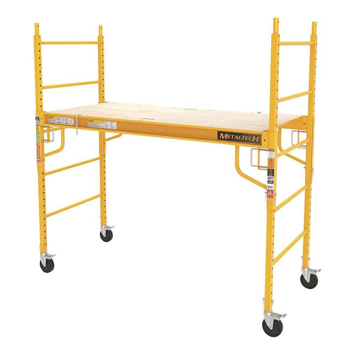 MetalTech 6 Foot Portable Jobsite Scaffolding with Locking Wheels (For Parts)