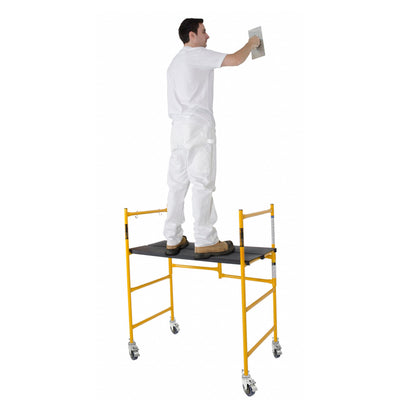 MetalTech 4 Foot High Portable Basic Mini Mobile Scaffolding with Locking Wheels - VMInnovations