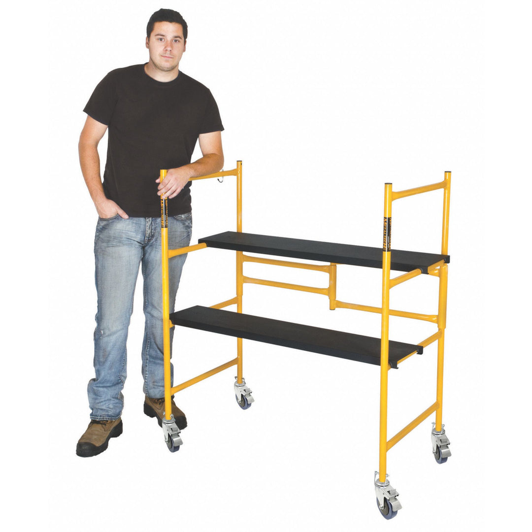 MetalTech 4 Foot High Basic Mini Mobile Scaffolding with Locking Wheels (Used) - VMInnovations