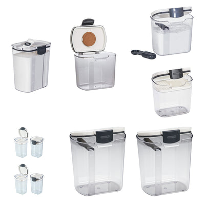 Progressive Flour Container (2 Pack), Spice Container (3), & Sugar Container (3)