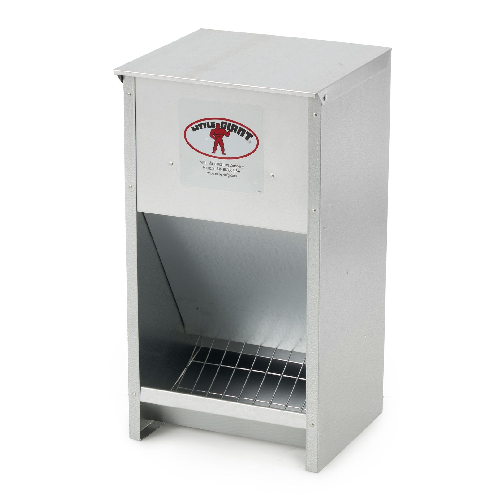 Little Giant 25 lb Large High Capacity Galvanized Steel Poultry Feeder w/Grid - VMInnovations