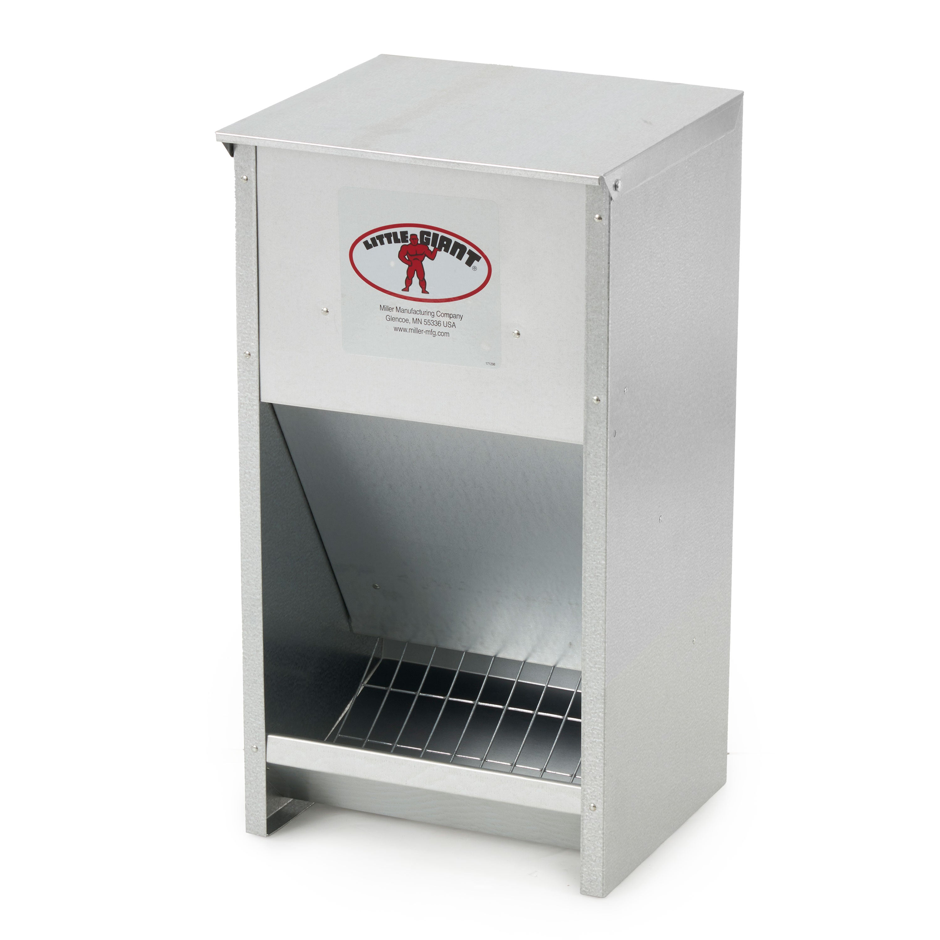 Little Giant 25 lb Capacity Galvanized Steel Poultry Feeder w/Grid (Open Box) - VMInnovations