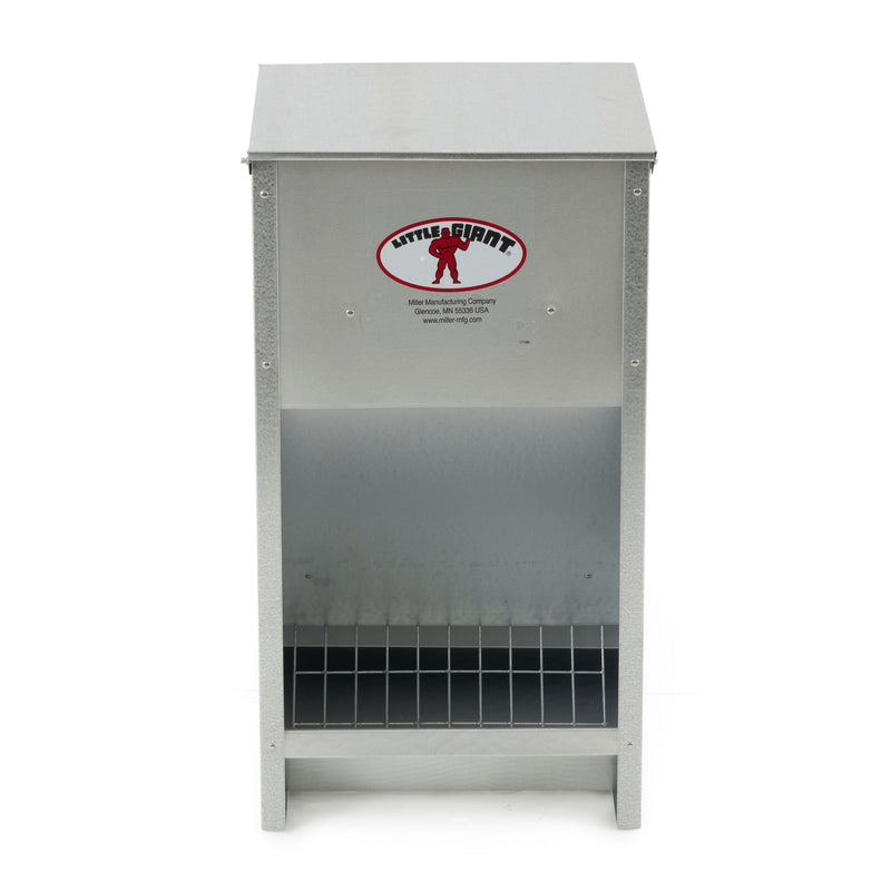 Little Giant 25 lb Large High Capacity Galvanized Steel Poultry Feeder w/Grid