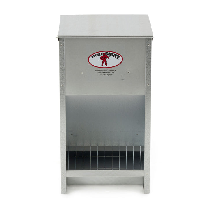 25 lb Large High Capacity Galvanized Steel Poultry Feeder w/Grid (Used)