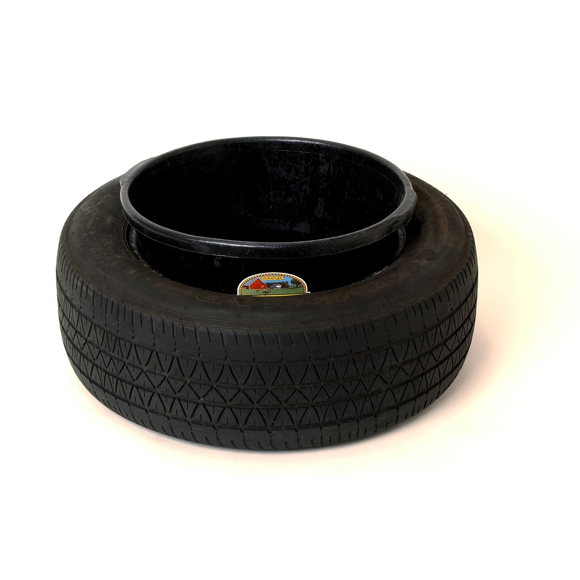 Little Giant Durable Weatherproof 6.5 Gal Rubber Tub Feeder Bowl,Black(Open Box)